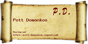 Pott Domonkos névjegykártya